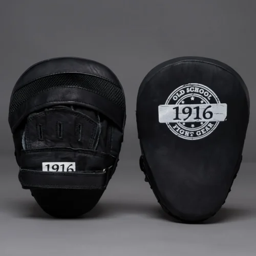 1916 Fight Gear Coaching Mitts Leather Black/White
