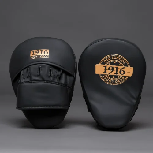 1916 Fight Gear Coaching Mitts PU Pads Metal Black/Gold