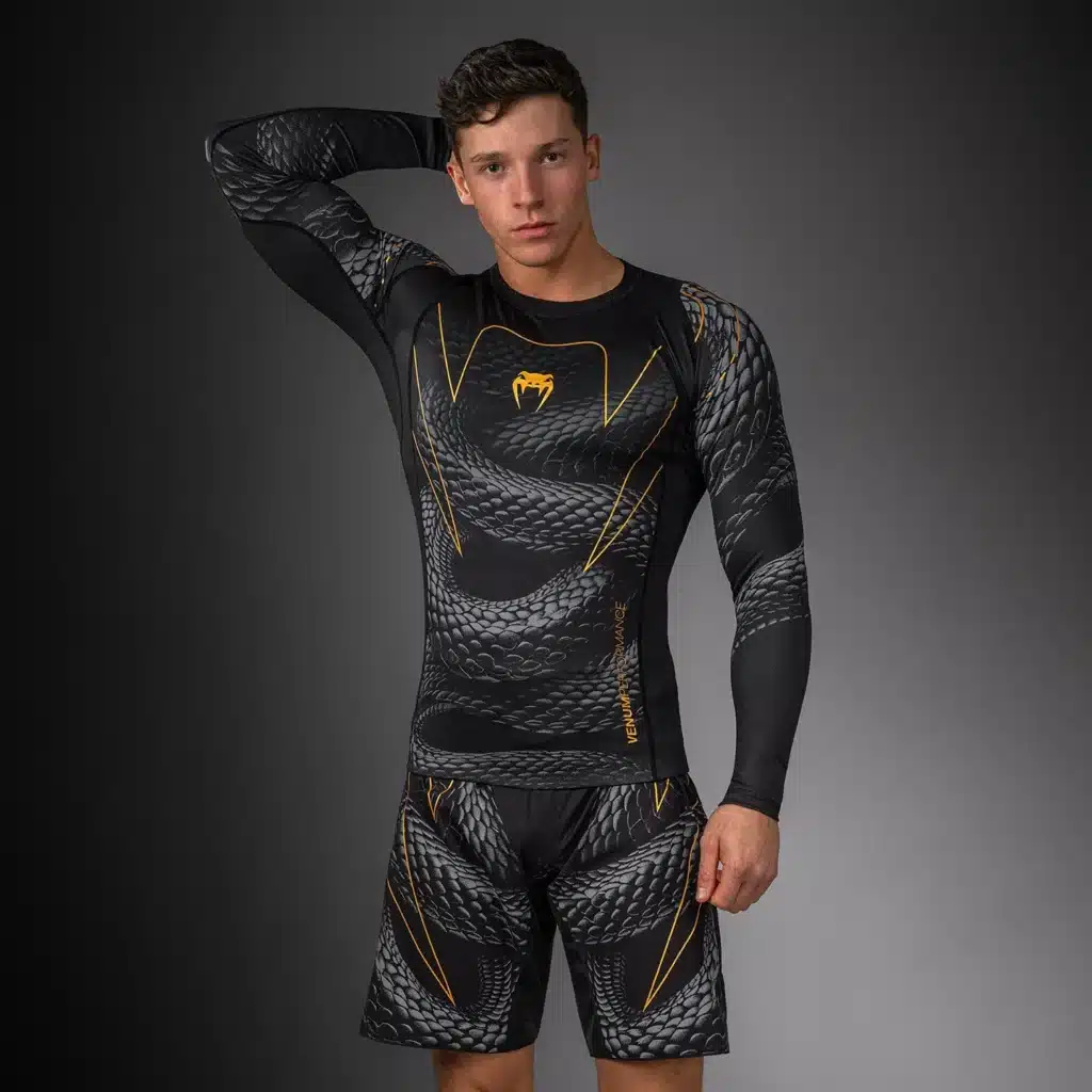 Venum Matupa Long Sleeve Rashguard Black/Grey/Gold